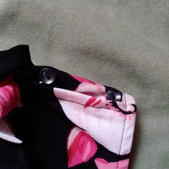 LIz Claiborne floral sleeveless tie neck career dressy blouse shirt top … - Picture 5 of 12